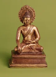Sitzender Buddha (vergoldete Bronze)